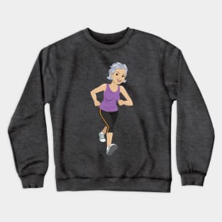 Woman running for fitness Crewneck Sweatshirt